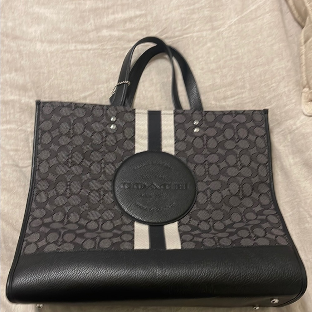 Coach Signature Black and Gray Tote